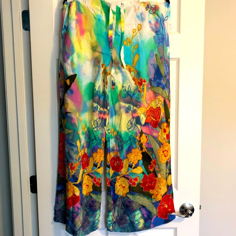 JamsWorld gaucho Drawstring watercolor floral pant